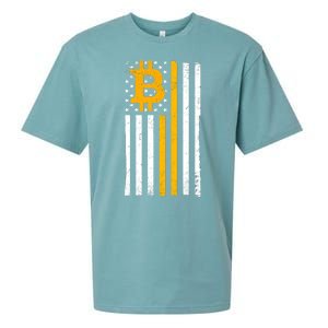 Bitcoin American Flag Crypto Sueded Cloud Jersey T-Shirt