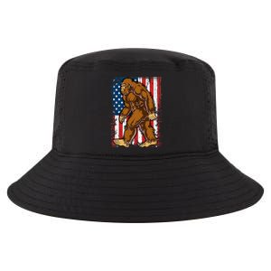 Bigfoot American Flag 4th Of July Sasquatch Cool Comfort Performance Bucket Hat