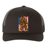 Bigfoot American Flag 4th Of July Sasquatch Yupoong Adult 5-Panel Trucker Hat