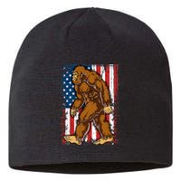 Bigfoot American Flag 4th Of July Sasquatch Sustainable Beanie