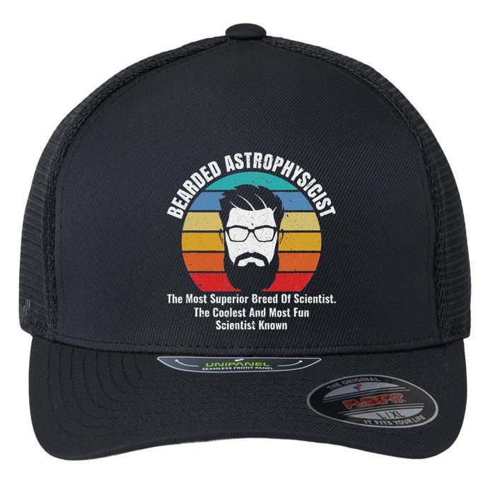Bearded Astrophysicist Funny Astrophysics Definition Flexfit Unipanel Trucker Cap