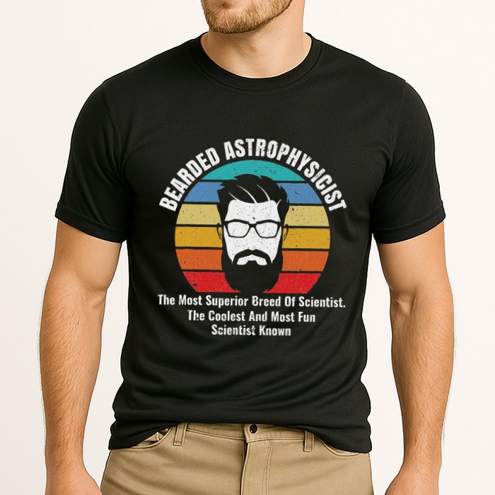 Bearded Astrophysicist Funny Astrophysics Definition Performance Shirt