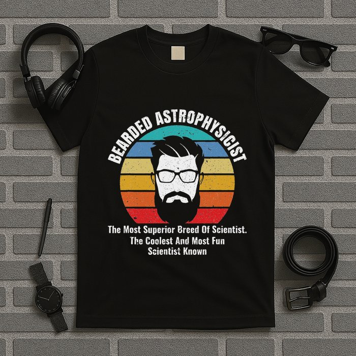 Bearded Astrophysicist Funny Astrophysics Definition T-Shirt