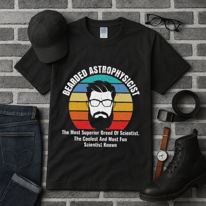 Bearded Astrophysicist Funny Astrophysics Definition Tall T-Shirt