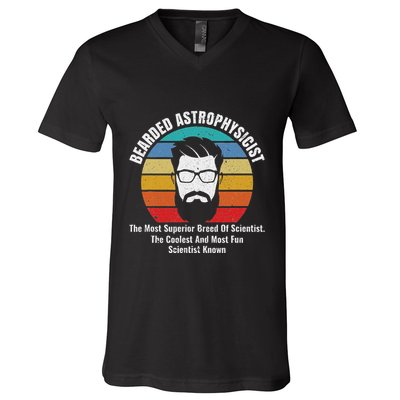 Bearded Astrophysicist Funny Astrophysics Definition V-Neck T-Shirt