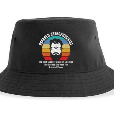 Bearded Astrophysicist Funny Astrophysics Definition Sustainable Bucket Hat