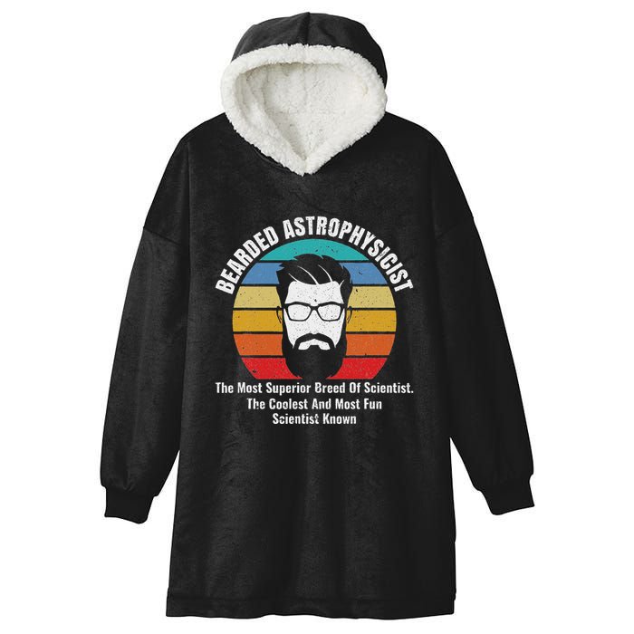 Bearded Astrophysicist Funny Astrophysics Definition Hooded Wearable Blanket