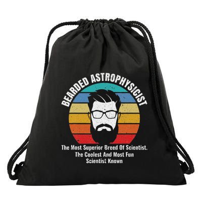 Bearded Astrophysicist Funny Astrophysics Definition Drawstring Bag