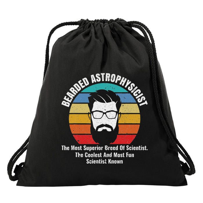Bearded Astrophysicist Funny Astrophysics Definition Drawstring Bag