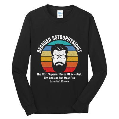 Bearded Astrophysicist Funny Astrophysics Definition Tall Long Sleeve T-Shirt