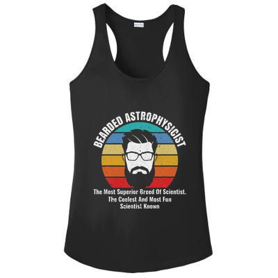 Bearded Astrophysicist Funny Astrophysics Definition Ladies PosiCharge Competitor Racerback Tank
