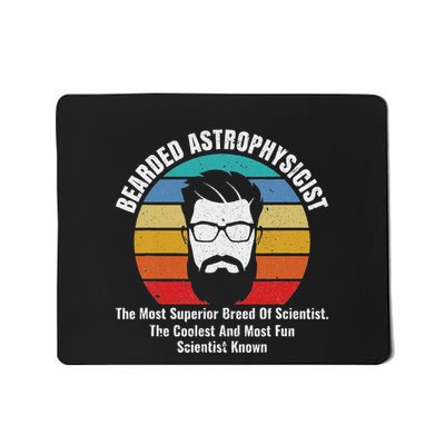 Bearded Astrophysicist Funny Astrophysics Definition Mousepad