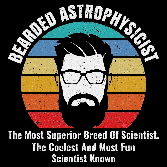 Bearded Astrophysicist Funny Astrophysics Definition Mousepad