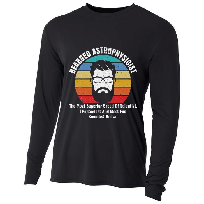 Bearded Astrophysicist Funny Astrophysics Definition Cooling Performance Long Sleeve Crew