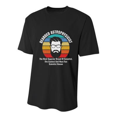 Bearded Astrophysicist Funny Astrophysics Definition Youth Performance Sprint T-Shirt