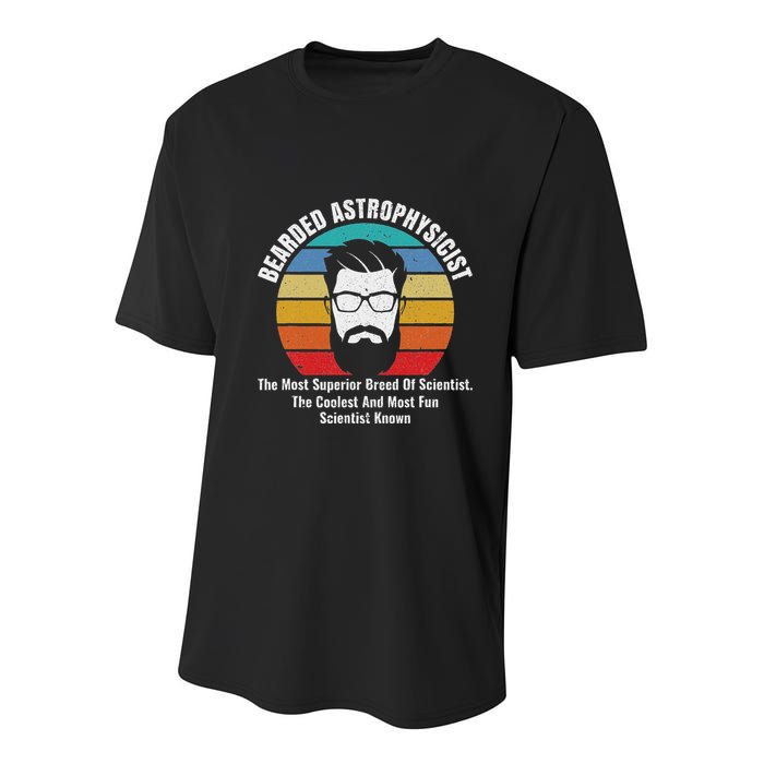 Bearded Astrophysicist Funny Astrophysics Definition Youth Performance Sprint T-Shirt