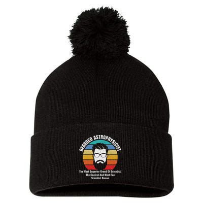 Bearded Astrophysicist Funny Astrophysics Definition Pom Pom 12in Knit Beanie