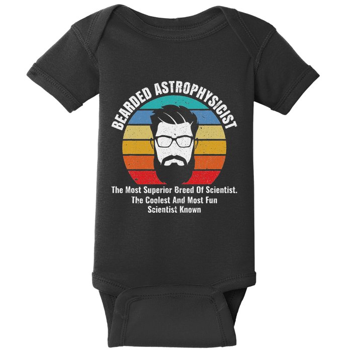 Bearded Astrophysicist Funny Astrophysics Definition Baby Bodysuit