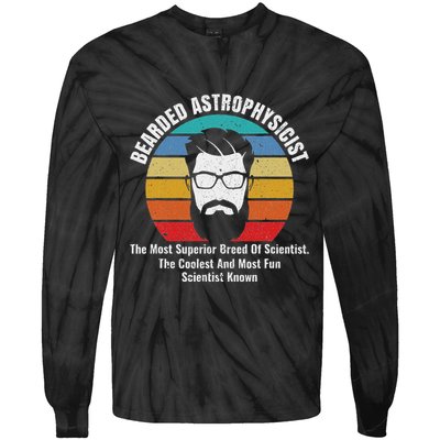 Bearded Astrophysicist Funny Astrophysics Definition Tie-Dye Long Sleeve Shirt
