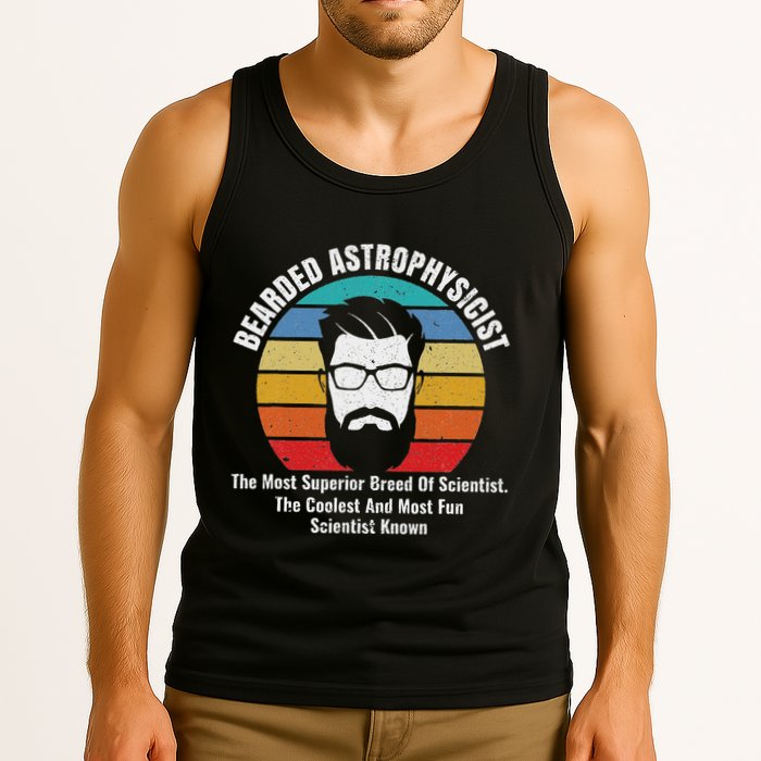 Bearded Astrophysicist Funny Astrophysics Definition Tank Top