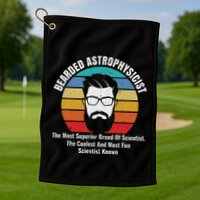 Bearded Astrophysicist Funny Astrophysics Definition Golf Towel