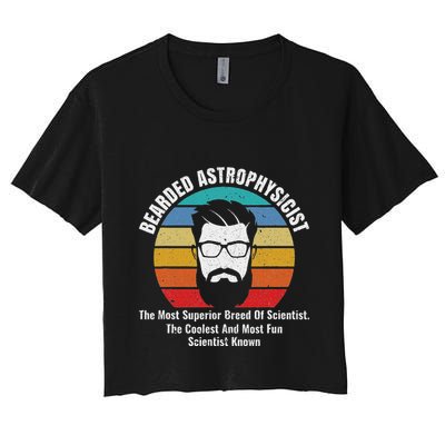 Bearded Astrophysicist Funny Astrophysics Definition Crop Top