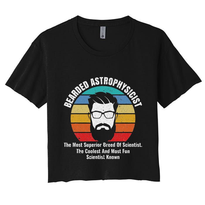Bearded Astrophysicist Funny Astrophysics Definition Crop Top