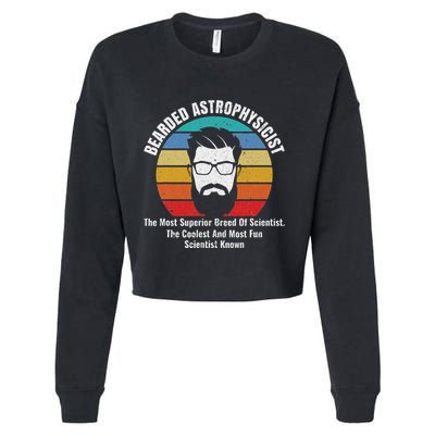 Bearded Astrophysicist Funny Astrophysics Definition Cropped Pullover Crew