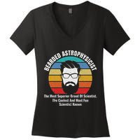Bearded Astrophysicist Funny Astrophysics Definition Women's V-Neck T-Shirt