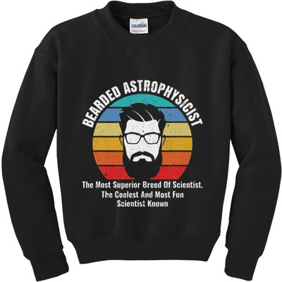 Bearded Astrophysicist Funny Astrophysics Definition Kids Sweatshirt