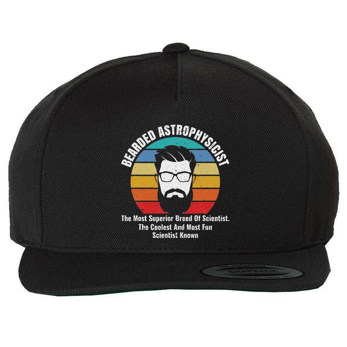 Bearded Astrophysicist Funny Astrophysics Definition Wool Snapback Cap