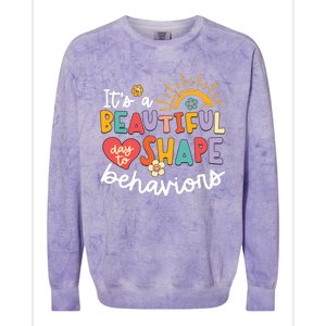 Behavior Analyst Funny Its A Beautiful Day To Shape Behaviors Colorblast Crewneck Sweatshirt