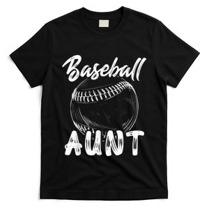 Baseball Aunt For Wo Family Matching Players Team Auntie T-Shirt