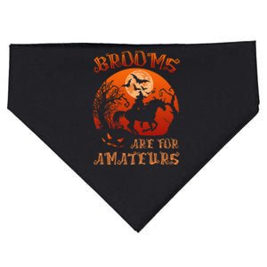 Brooms Are For Amateurs Witch Riding Horse Halloween USA-Made Doggie Bandana