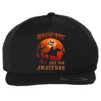 Brooms Are For Amateurs Witch Riding Horse Halloween Wool Snapback Cap