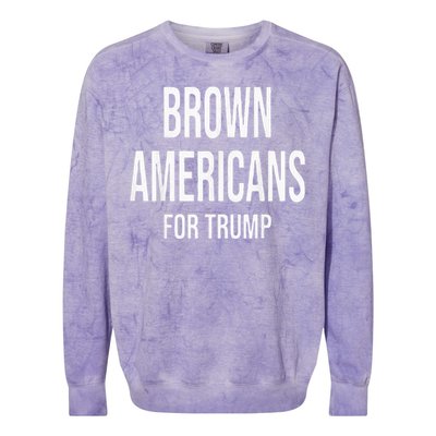 Brown Americans For Trump Colorblast Crewneck Sweatshirt