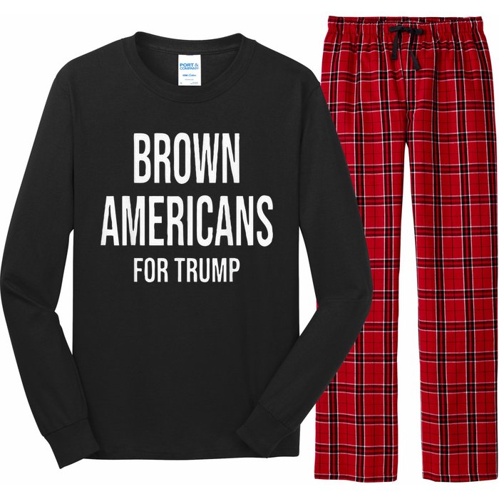 Brown Americans For Trump Long Sleeve Pajama Set