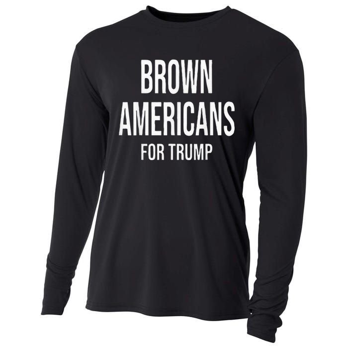 Brown Americans For Trump Cooling Performance Long Sleeve Crew