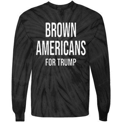 Brown Americans For Trump Tie-Dye Long Sleeve Shirt