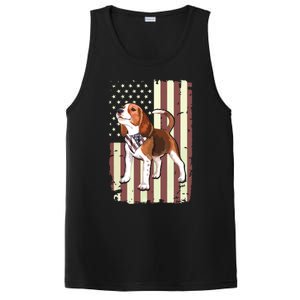 Beagle American Flag Bandana Patriotic 4th Of July T PosiCharge Competitor Tank