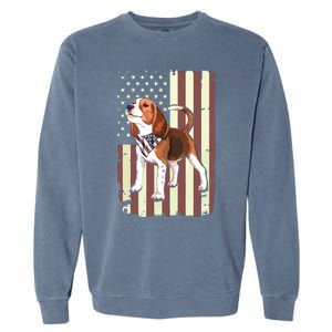 Beagle American Flag Bandana Patriotic 4th Of July T Garment-Dyed Sweatshirt