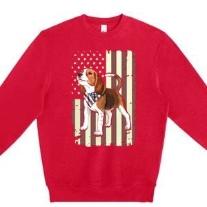 Beagle American Flag Bandana Patriotic 4th Of July T Premium Crewneck Sweatshirt