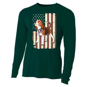 Beagle American Flag Bandana Patriotic 4th Of July T Cooling Performance Long Sleeve Crew