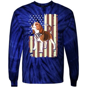 Beagle American Flag Bandana Patriotic 4th Of July T Tie-Dye Long Sleeve Shirt