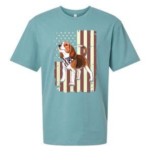 Beagle American Flag Bandana Patriotic 4th Of July T Sueded Cloud Jersey T-Shirt