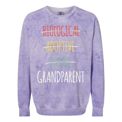 Biological Adoptive Foster Grandparent Colorblast Crewneck Sweatshirt