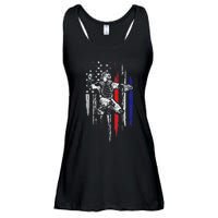 Baseball American Flag Patriotic Catcher 4th Of July Gifts Ladies Essential Flowy Tank