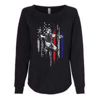 Baseball American Flag Patriotic Catcher 4th Of July Gifts Womens California Wash Sweatshirt