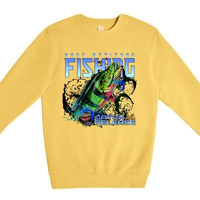 Bass Attitude Fishing Catch And Release Premium Crewneck Sweatshirt