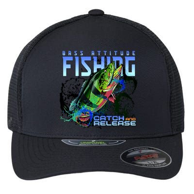 Bass Attitude Fishing Catch And Release Flexfit Unipanel Trucker Cap